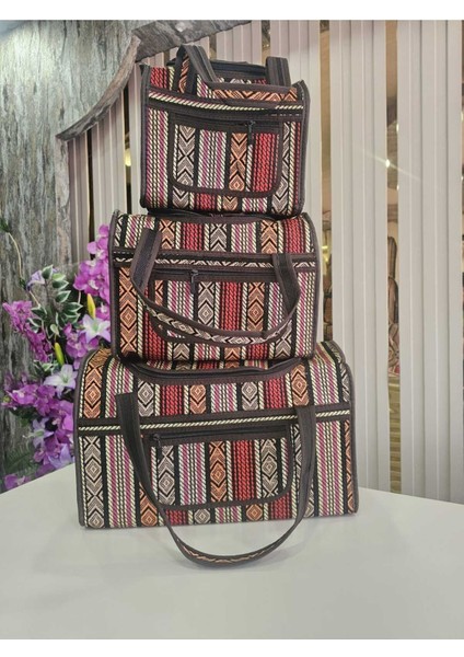 Renkli 3'lü şık çanta seti, modern ve kullanışlı tasarım, orta boy, ören materyal fırsatları