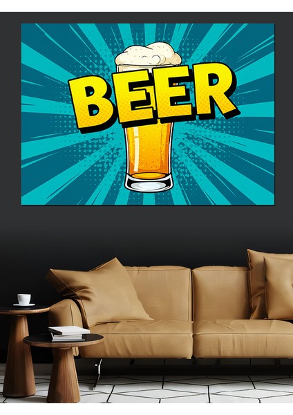Soğuk Bira Posteri Dekoratif Kanvas - Mdf Ahşap Tablo