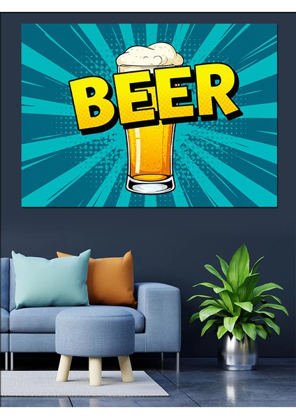 Soğuk Bira Posteri Dekoratif Kanvas - Mdf Ahşap Tablo fiyatları