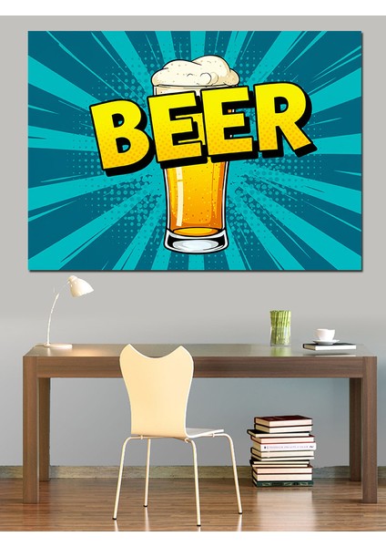 Soğuk Bira Posteri Dekoratif Kanvas - Mdf Ahşap Tablo fırsatları