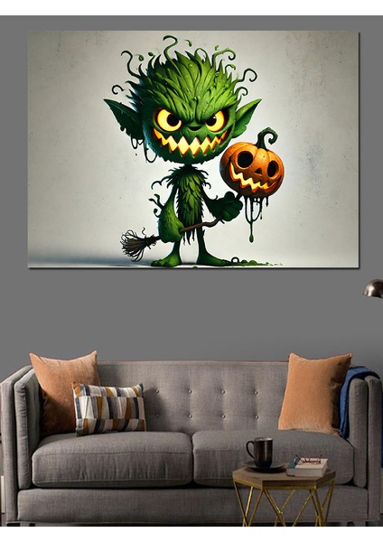 Şeytani Kabak Canavarı Dekoratif Kanvas - Mdf Ahşap Tablo