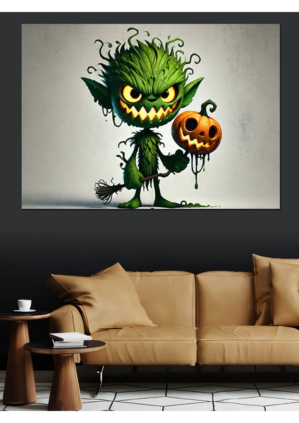 Şeytani Kabak Canavarı Dekoratif Kanvas - Mdf Ahşap Tablo fırsatları