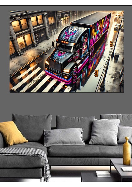 Grafiti Tır Dekoratif Kanvas - Mdf Ahşap Tablo modelleri