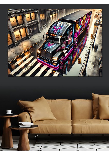 Grafiti Tır Dekoratif Kanvas - Mdf Ahşap Tablo fırsatları