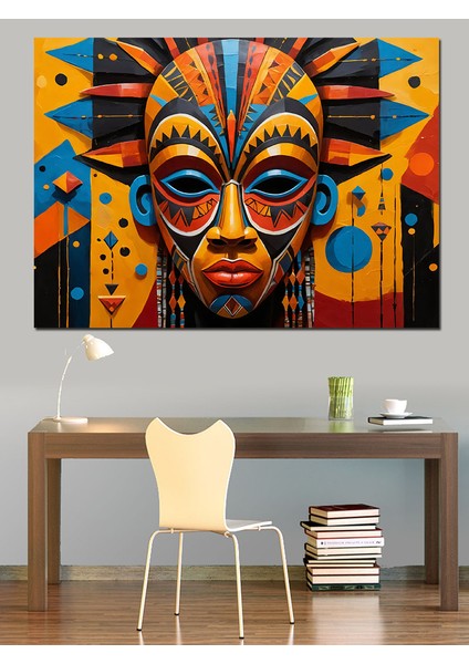 Afrika Maskesi Renkleri Dekoratif Kanvas - Mdf Ahşap Tablo fiyatları