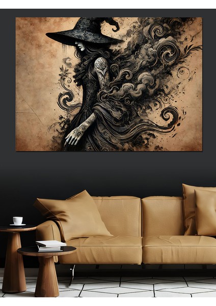 Gotik Cadı Büyü Dekoratif Kanvas - Mdf Ahşap Tablo fiyatları