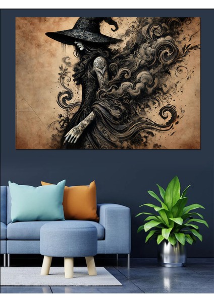 Gotik Cadı Büyü Dekoratif Kanvas - Mdf Ahşap Tablo modelleri