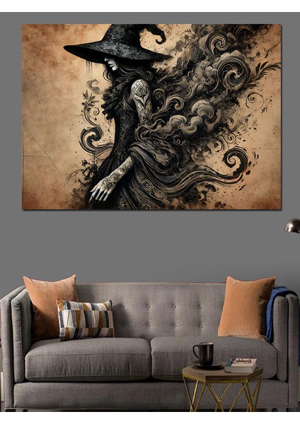 Gotik Cadı Büyü Dekoratif Kanvas - Mdf Ahşap Tablo fırsatları