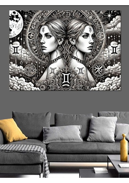 Ikizler Burcu Kadın Dekoratif Kanvas - Mdf Ahşap Tablo modelleri
