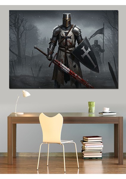 Haçlı Savaşçısı Ruh Dekoratif Kanvas - Mdf Ahşap Tablo fiyatları