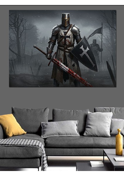 Haçlı Savaşçısı Ruh Dekoratif Kanvas - Mdf Ahşap Tablo modelleri