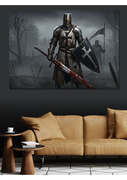 Haçlı Savaşçısı Ruh Dekoratif Kanvas - Mdf Ahşap Tablo fırsatları