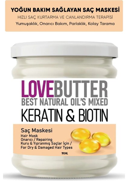 Kuru ve Yıpranmış Saçlar Için Keratin&biotin Onarıcı Saç Maskesi