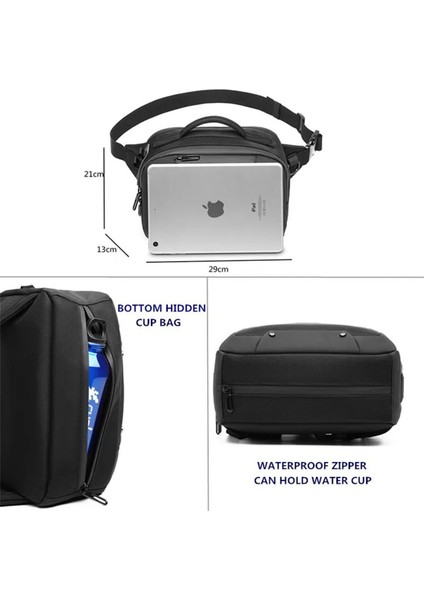 Gri Erkek Askılı Çok Cepli Bel ve El Çantası, Şık ve Kullanışlı Tasarım fırsatları