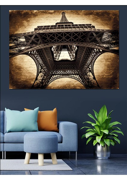 Demir Eyfel Kulesi Dekoratif Kanvas - Mdf Ahşap Tablo
