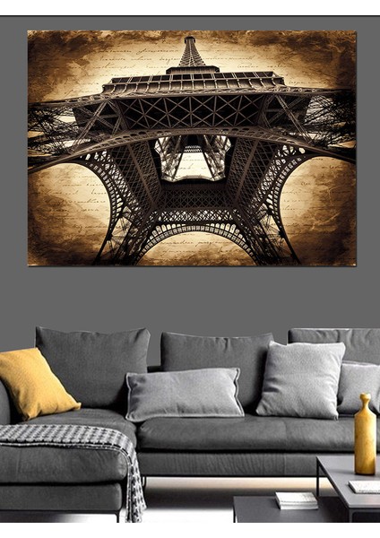 Demir Eyfel Kulesi Dekoratif Kanvas - Mdf Ahşap Tablo fırsatları