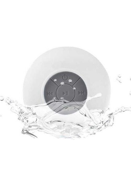 Su Geçirmez Mini Bluetooth Duş Hoparlörü (Beyaz)