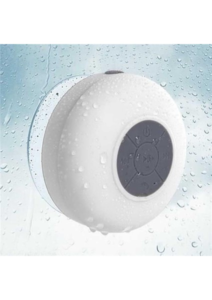 Su Geçirmez Mini Bluetooth Duş Hoparlörü (Beyaz) fırsatları