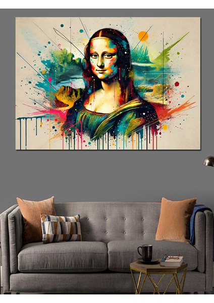 Modern Mona Lisa Dekoratif Kanvas - Mdf Ahşap Tablo