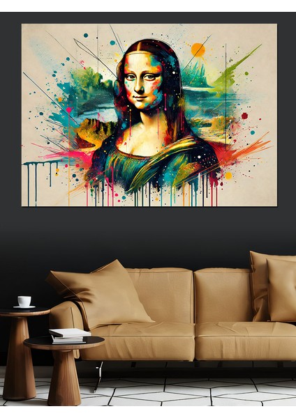 Modern Mona Lisa Dekoratif Kanvas - Mdf Ahşap Tablo fırsatları
