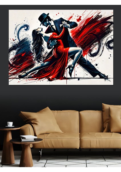 Tutkulu Dans Düellosu Dekoratif Kanvas - Mdf Ahşap Tablo