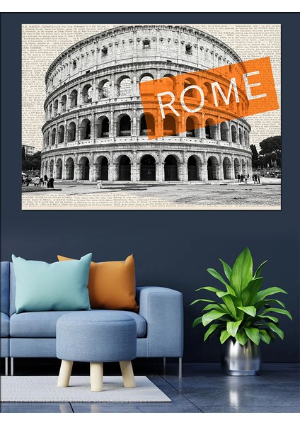 Roma Kolezyumu Hatırası Dekoratif Kanvas - Mdf Ahşap Tablo modelleri