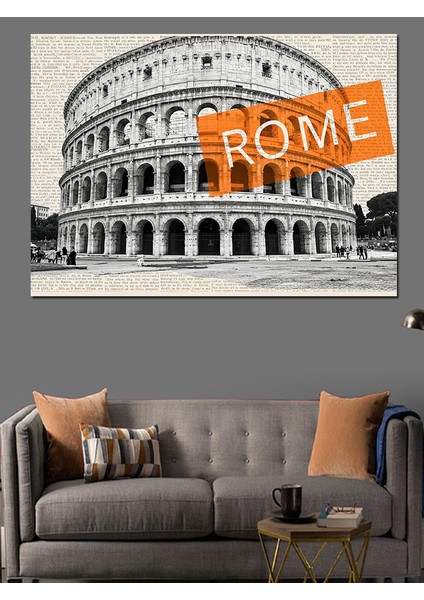 Roma Kolezyumu Hatırası Dekoratif Kanvas - Mdf Ahşap Tablo fırsatları