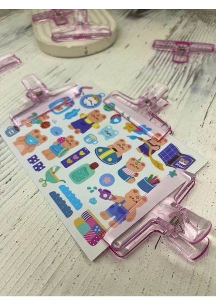 Şeffaf Pembe Renk Çok Fonksiyonlu Fotoğraf Klipsi/fotoğraf Mandalı /ataş / Kitap Ayracı fırsatları