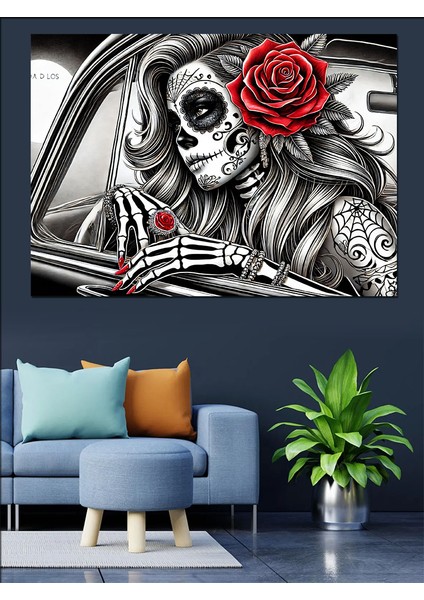 Şeker Kuru Kafa Dekoratif Kanvas - Mdf Ahşap Tablo