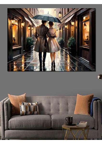 Yağmur Altında Bekleyiş Dekoratif Kanvas - Mdf Ahşap Tablo modelleri