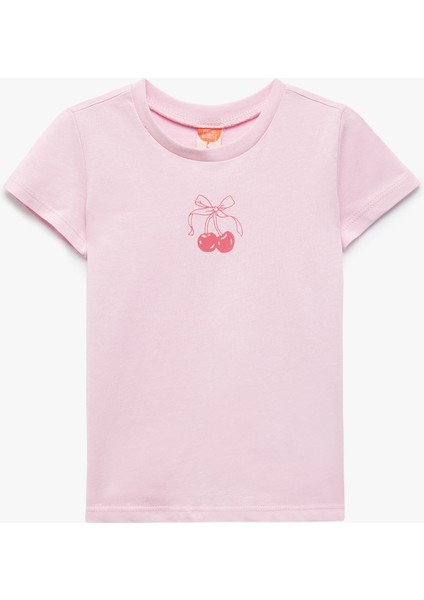 Pamuklu 3'lü Kiraz ve Fiyonk Baskılı Tişört Seti fırsatları