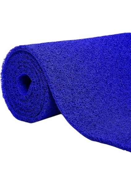Kıvırcık Halı Paspas 14 mm Renk Mavi 1,20 x 4,50 Metre Su Emici Iş Yeri Apartman Kaymaz