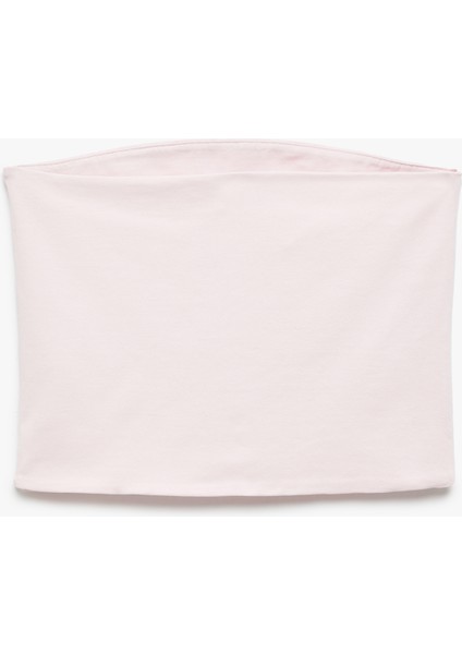 Pamuklu Straplez Kolsuz Slim Fit Crop Bluz