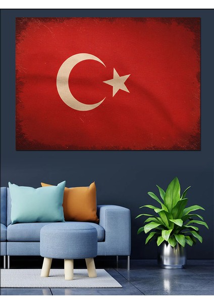 Türk Bayrağı Dekoratif Kanvas - Mdf Ahşap Tablo