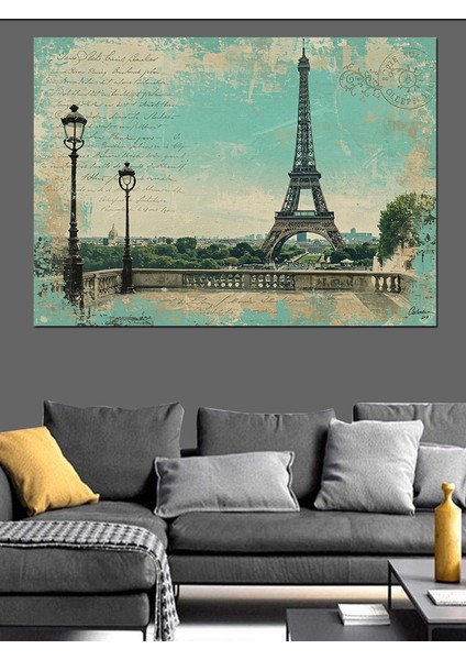 Eyfel Kulesi ve Manzara Dekoratif Kanvas - Mdf Ahşap Tablo fiyatları