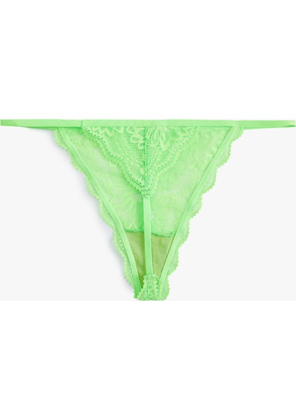 Yanları Ipli Dantelli String Külot