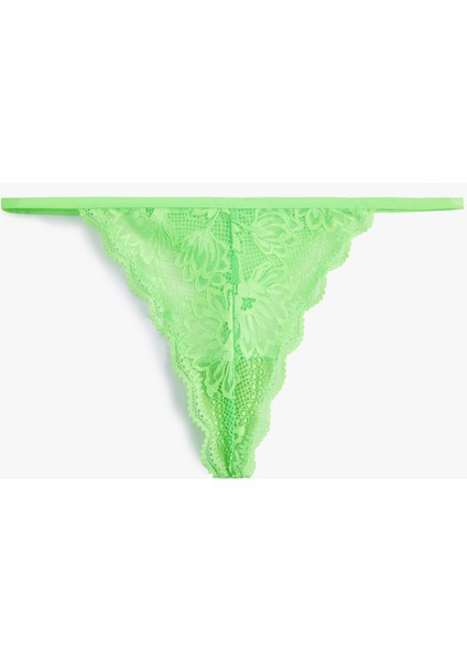 Yanları Ipli Dantelli String Külot