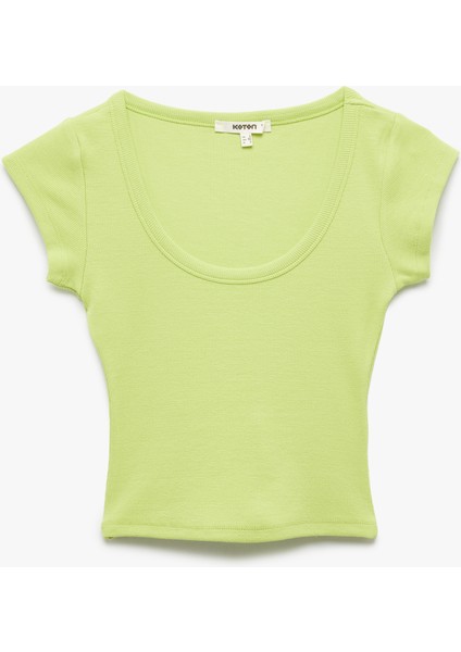Pamuklu Slim Fit Kısa Kollu Bisiklet Yaka Tişört