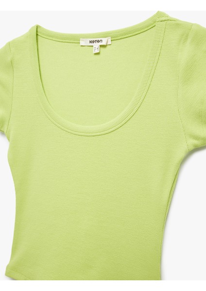 Pamuklu Slim Fit Kısa Kollu Bisiklet Yaka Tişört