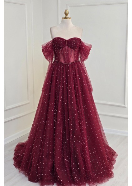 Bordo Incili Helen Nişanlık 7938 fiyatları