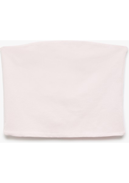 Pamuklu Straplez Kolsuz Slim Fit Crop Bluz