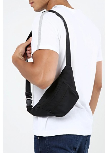 Su Geçirmez Siyah Askılı Çapraz Unisex Bel ve Omuz Çantası, 2 Bölmeli, Rahat ve Şık fırsatları