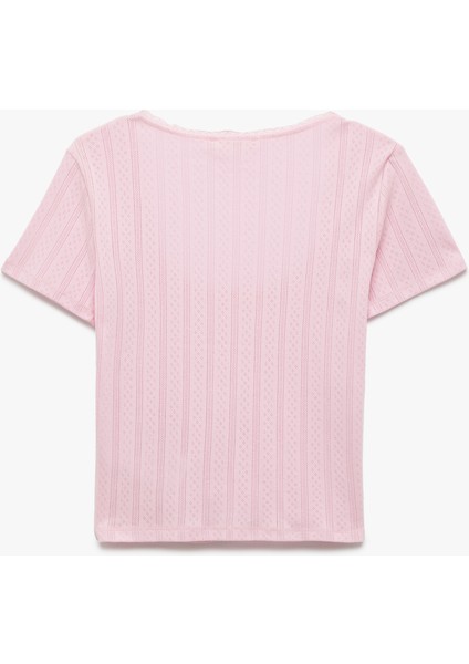 Slim Fit Pamuklu Derin U Yaka Kısa Kollu Tişört fiyatları