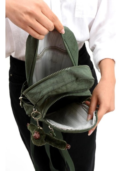 Haki Çok Bölmeli Unisex Göğüs Çantası, Günlük ve Casual Kullanım için Şık ve İşlevsel fırsatları