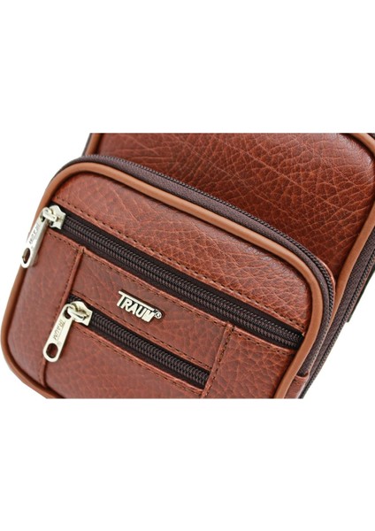 El ve omuz askılı, şık orta boy erkek çanta, kahverengi, suni deri, modern tasarım fırsatları