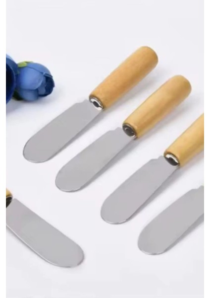 6'lı Ahşap Saplı Kahvaltı Bıçağı Seti | Reçel, Yağ, Sos Sürme Bıçağı Paslanmaz Çelik indirimleri