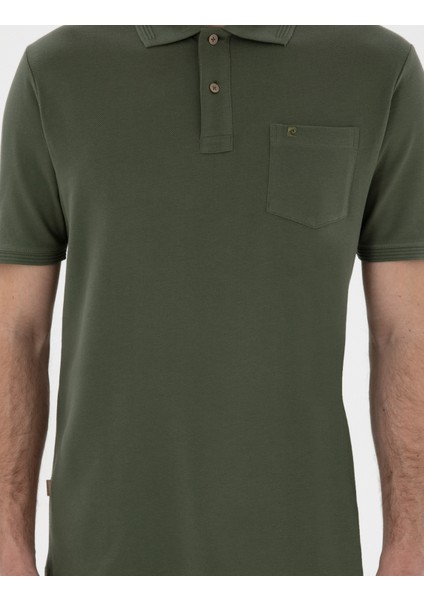 Erkek Haki Regular Fit Kıvrılmaz Polo Yaka Basic Tişört 50302538-VR027