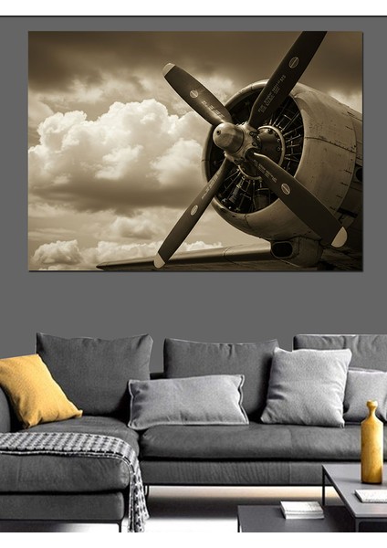 Eski Uçak Pervanesi Dekoratif Kanvas - Mdf Ahşap Tablo modelleri