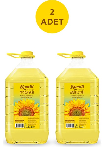 Ayçiçek Yağı 4 lt Pet ( Dar Ağız) * 2 Adet