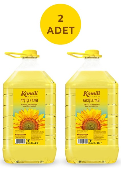 Ayçiçek Yağı 4 lt Pet ( Dar Ağız) * 2 Adet